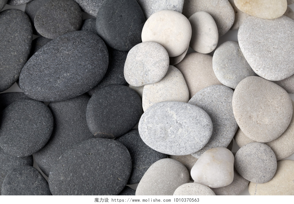 左右黑白两种石头黑色和白色的石头背景